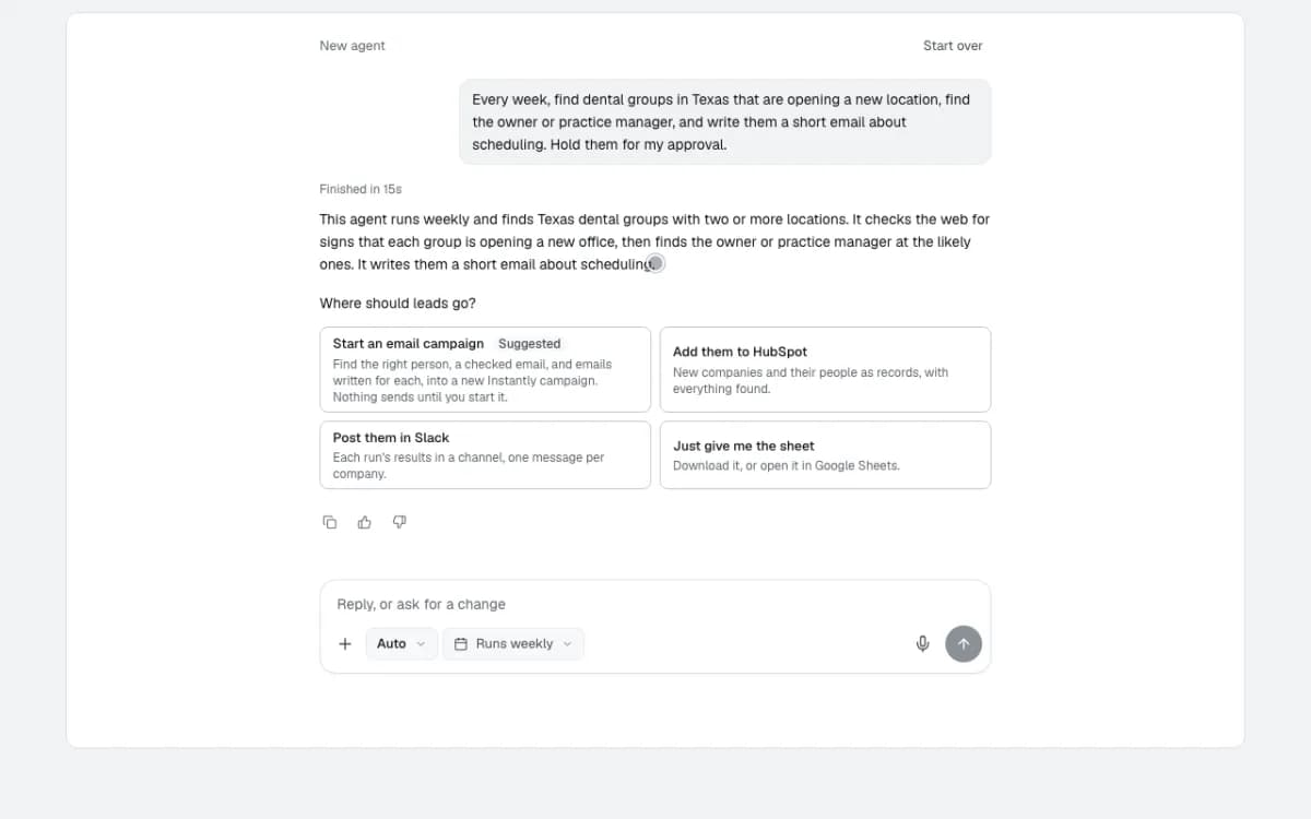 The agent's read-back and the choice of where leads go